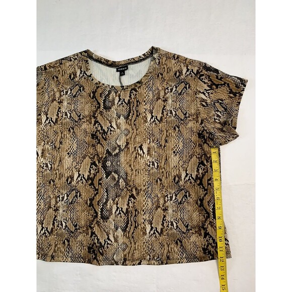 Torrid Top Womens 2 Brown Snake Skin Animal Print Boxy Pullover Blouse - Picture 7 of 8